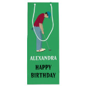 Golfing ThMED Green Wijn Cadeautas (Achterkant)