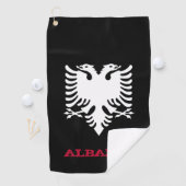 Golfing van Albanië en Albanese wapenschild/vlag Golfhanddoek (Insitu)