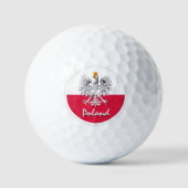 Golfing van Polen en Poolse vlag/Golfbal Golfballen (Voorkant)