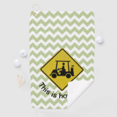 Golfing Yield Sign Green Chevron Golf Towel Golfhanddoek (Insitu)