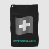 Golfing Zwitserland & Cross, Zwitserse vlag Golfhanddoek (Voorkant)