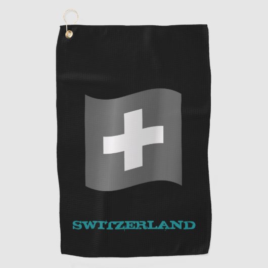 Golfing Zwitserland & Cross, Zwitserse vlag Golfhanddoek (Voorkant)