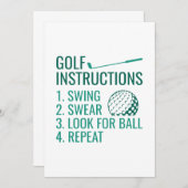 Golfinstructies Bedankkaart (Voorkant / Achterkant)