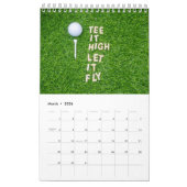 Golfkalender met golfbal op groen gras kalender (Mar 2026)