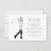 Golfkalligrafie Sympathy Fotobegrafenis Bedankkaart (Voorkant)