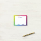 Golfkante kleurrijke trendy retro post-it® notes (Op bureau)