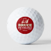 Golfkar - Aangepaste golfernaam rode markering Golfballen (Voorkant)