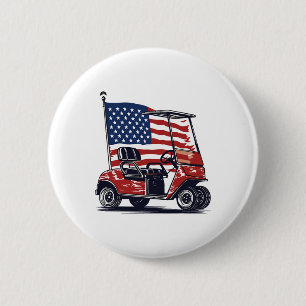 Golfkar Amerikaanse vlag 4 juli Sport Patrioti Ronde Button 5,7 Cm
