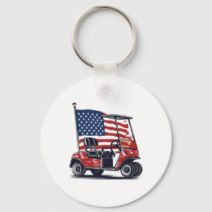 Golfkar Amerikaanse vlag 4 juli Sport Patrioti Sleutelhanger