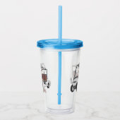 Golfkar / golfbuggy cartoon illustratie acryl drinkbeker (Rechts)