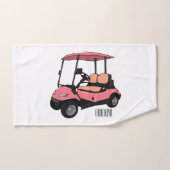 Golfkar / golfbuggy cartoon illustratie bad handdoek (Handdoek)