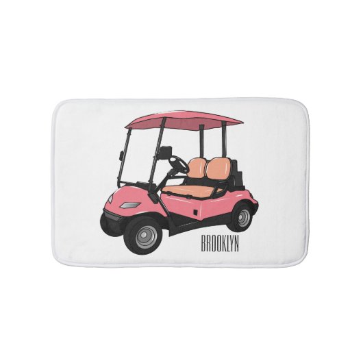 Golfkar / golfbuggy cartoon illustratie badmat (Voorkant)