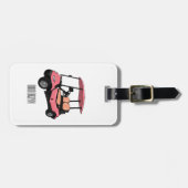 Golfkar / golfbuggy cartoon illustratie bagagelabel (Voorkant horizontaal)