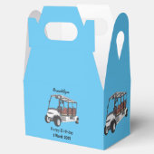 Golfkar / golfbuggy cartoon illustratie bedankdoosjes (Geopend)