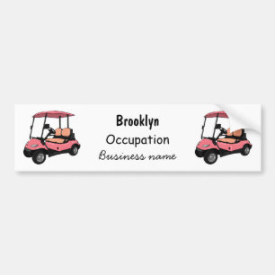 Golfkar / golfbuggy cartoon illustratie bumpersticker