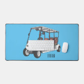 Golfkar / golfbuggy cartoon illustratie bureaumat (Keyboard & Muis)