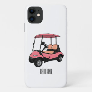 Golfkar / golfbuggy cartoon illustratie iPhone 11 hoesje