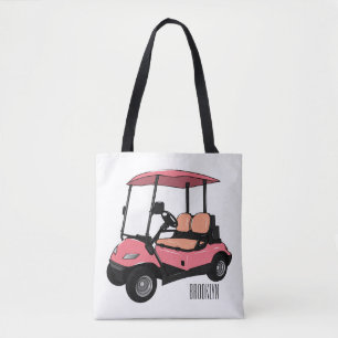 Golfkar / golfbuggy cartoon illustratie draagtas