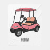Golfkar / golfbuggy cartoon illustratie fleece deken (Voorkant)