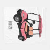 Golfkar / golfbuggy cartoon illustratie fleece deken (Voorkant (Horizontaal))