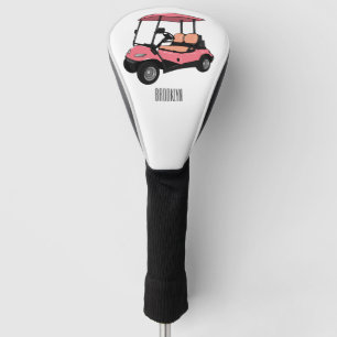 Golfkar / golfbuggy cartoon illustratie golfheadcover
