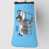 Golfkar / golfbuggy cartoon illustratie golfheadcover (Draai 90)