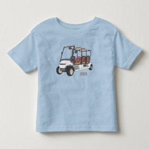 Golfkar / golfbuggy cartoon illustratie kinder shirts