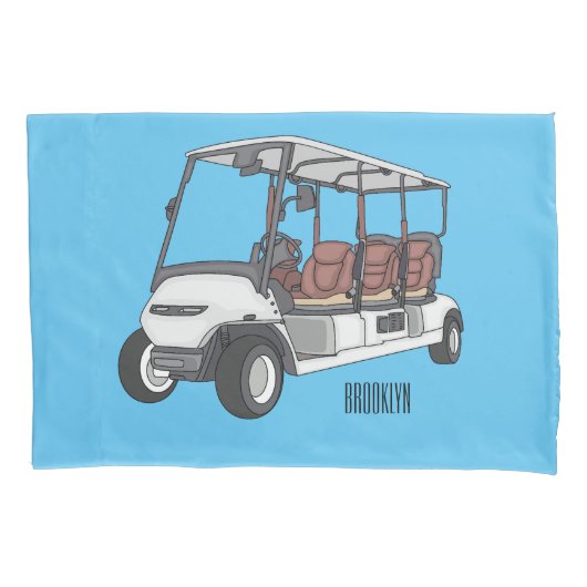 Golfkar / golfbuggy cartoon illustratie kussensloop (Voorkant)