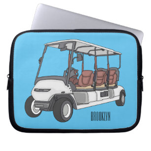 Golfkar / golfbuggy cartoon illustratie laptop sleeve