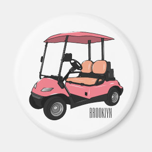 Golfkar / golfbuggy cartoon illustratie magneet