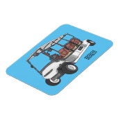 Golfkar / golfbuggy cartoon illustratie magneet (Linkerzijde)