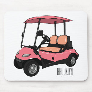 Golfkar / golfbuggy cartoon illustratie muismat