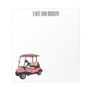 Golfkar / golfbuggy cartoon illustratie notitieblok