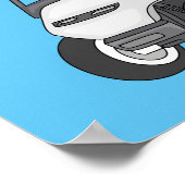 Golfkar / golfbuggy cartoon illustratie poster (Hoek)