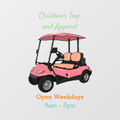 Golfkar / golfbuggy cartoon illustratie raamsticker (Vel)