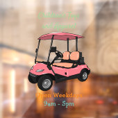 Golfkar / golfbuggy cartoon illustratie raamsticker (Vel 2)