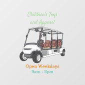 Golfkar / golfbuggy cartoon illustratie raamsticker (Vel)