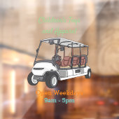 Golfkar / golfbuggy cartoon illustratie raamsticker (Vel 2)