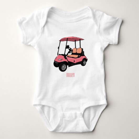Golfkar / golfbuggy cartoon illustratie romper (Voorkant)