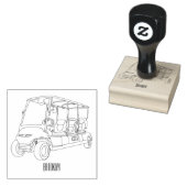 Golfkar / golfbuggy cartoon illustratie 	rubberstempel (Gestempeld)