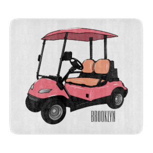 Golfkar / golfbuggy cartoon illustratie snijplank