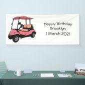 Golfkar / golfbuggy cartoon illustratie spandoek (Beurs)