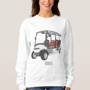 Golfkar / golfbuggy cartoon illustratie trui