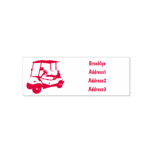 Golfkar / golfbuggy cartoon illustratie zelfinktende stempel