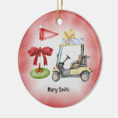 Golfkar Golfvlag Kerst Keramisch Ornament (Links)