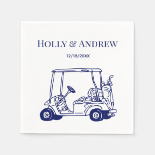 Golfkar Golfzak Golfclubs Bruiloft DIY Kleuren Servet