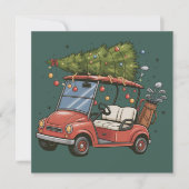 Golfkar Kerstdroom Golf Liefhebber Cadeau Feestdagenkaart (Voorkant)