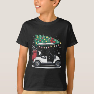 Golfkar Kerstdroomboomlichten Kerstmis Sport Golfe T-shirt