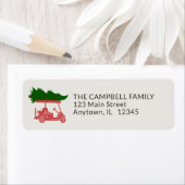 Golfkar met Kerstboom Retouradres Etiket (Insitu)