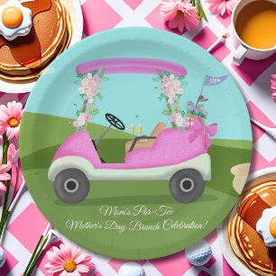 Golfkar met Mimosas Moederdag Brunch Papieren Bordje